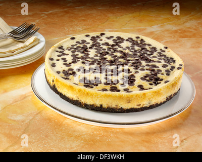 Chocolate Chip Käsekuchen Stockfoto