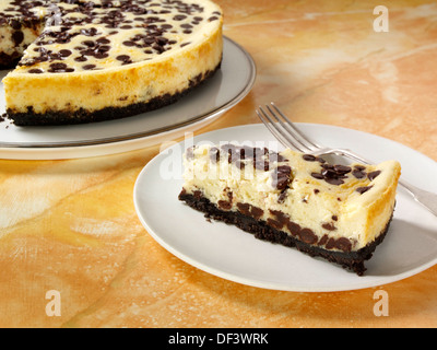 Chocolate Chip Käsekuchen Stockfoto