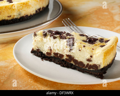 Chocolate Chip Käsekuchen Stockfoto