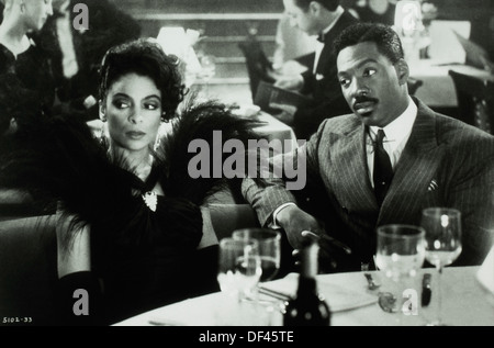 Eddie Murphy und Jasmine Guy am Set des Films, "Harlem Nights", 1989 Stockfoto