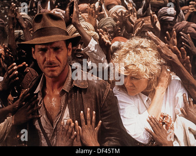 Harrison Ford und Cate Capshaw, am Set des Films "Indiana Jones und der Tempel des Todes", 1984 Stockfoto