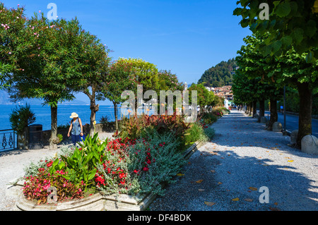 Der See-Promenade in Bellagio, Comer See, Lombardei, Italien Stockfoto