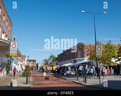 Markttag in Crewe Cheshire UK Stockfoto