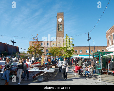 Markttag in Crewe Cheshire UK Stockfoto