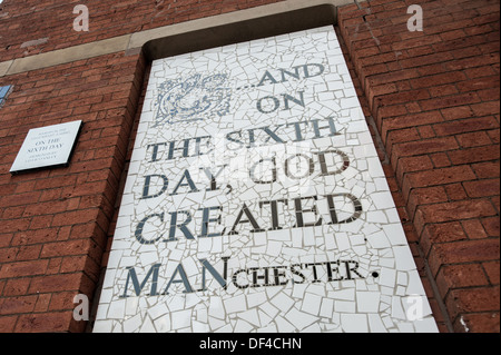 Und am sechsten Tag schuf Gott MANchester Stockfoto