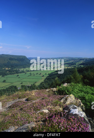 Conwy Valley Gesamtansicht von Mynydd Garthmyn in der Nähe von Betws-y-Coed Blick nach Norden in Richtung Romanum Conwy Grafschaft North Wales UK Stockfoto