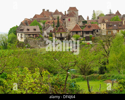 Eines der schönsten Dörfer in Frankreich, Loubressac Stockfoto