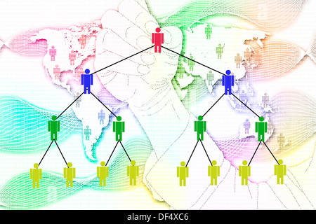 3D-Kreis abstrakt Business Kommunikation Kommunikation Kommunikationskonzept Gemeinschaft verbinden Verbindung Kontakt Kooperation Stockfoto