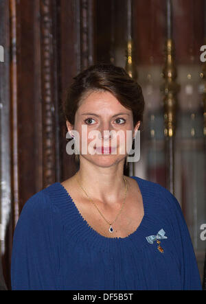 Parma, Italien. 27. September 2013. Prinzessin Annemarie de Bourbon de Parme Gualtherie van Weezel - königliche Familie de Bourbon de Parme besucht die Heilige Messe in der Sa Maria della Steccata in Parma, Italien. PARMA 27. September 2013 Foto: Albert Nieboer-RPE--© Dpa picture-Alliance/Alamy Live News Stockfoto