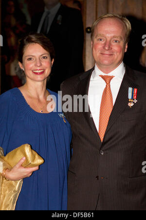 Parma, Italien. 27. September 2013. Prinz Carlos de Bourbon de Parme und Prinzessin Annemarie de Bourbon de Parme-Gualtherie van Weezel - königliche Familie de Bourbon de Parme besucht die Heilige Messe in der Sa Maria della Steccata in Parma, Italien. PARMA 27. September 2013 Foto: Albert Nieboer-RPE--© Dpa picture-Alliance/Alamy Live News Stockfoto