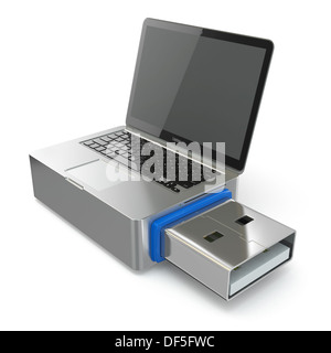 USB-Festplattenwiederherstellung des Systems. Konzept-Bild. 3D Stockfoto