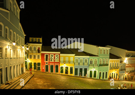 Pelourinho bei Nacht, Salvador da Bahia, Brasilien. Stockfoto