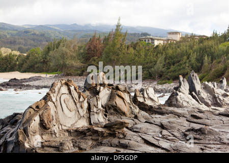 Drachenzähne in Kapalua, Maui, Hawaii. Stockfoto