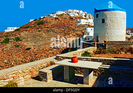 Griechenland, Cyclades Inseln, Sifnos, Häuser in Kastro, das traditionelle Dorf auf Sifnos Insel. Stockfoto