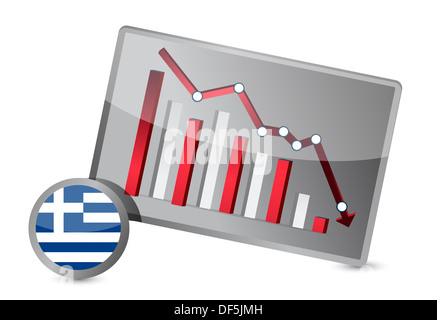 Griechenland-Krise Diagrammdesign leiden Stockfoto