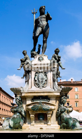 Der Neptun-Brunnen in Piazza del Nettuno, Bologna, Emilia Romagna, Italien Stockfoto