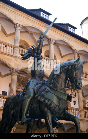 Reiterstatue von Eberhard der bärtige, Innenhof, Altes Schloss, altes Schloss, Stuttgart, Baden-Württemberg, Deutschland Stockfoto