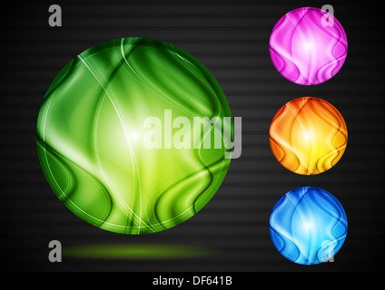 Bunte Kreise mit Wellen-Muster. 10 EPS-Vektor-Hintergrund Stockfoto