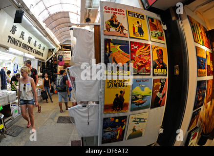 Die Markthalle am Stanley Market in der Nähe von Hong Kong. Stockfoto