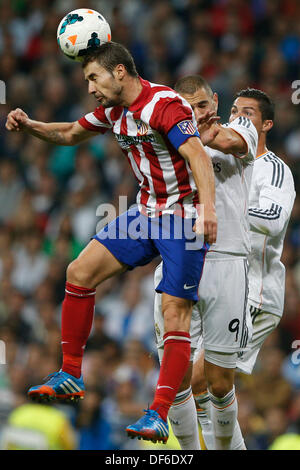 Madrid, Spanien. 28. September 2013. Real Madrid CF gegen Atletico de Madrid (0: 1) im Santiago Bernabeu Stadion. Gabriel Fernandez Arenas (spanische Mittelfeldspieler von an. Madrid) Credit: Aktion Plus Sport/Alamy Live-Nachrichten Stockfoto