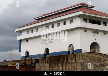 Panama-Kanal, Gatun Locks, Provinz von Colon, Republik Panama, Mittelamerika Stockfoto