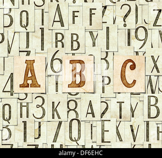 nahtlose Hintergrund mit Buchstaben. Linux Libertine Schriftarten im Bild (GPL und OFL Lizenz) Stockfoto