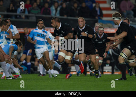 La Plata, Argentinien. 28. September 2013. Während der Rugby-Meisterschaft Befestigung zwischen Argentinien und All Blacks. Estadio Unico De La Plata. Liam Messam. Bildnachweis: Aktion Plus Sport/Alamy Live-Nachrichten Stockfoto