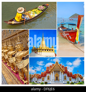 Collage aus Fotos von Thailand Stockfoto