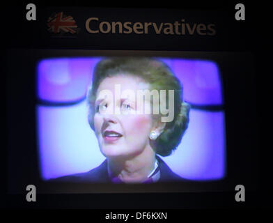 MARGARET THATCHER Tribut konservative Partei Konferenz 29. September 2013 MANCHESTER Stadtzentrum von MANCHESTER ENGLAND Stockfoto