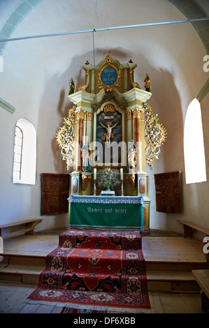 Innenraum der mittelalterlichen befestigten Kirche von Harman. Transylvania Stockfoto