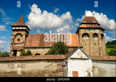 Die befestigten sächsischen evangelische Kirche Valea Viilor. Sibiu, Transylvania. Ein UNESCO-Welterbe Stockfoto