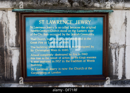 St. Lawrence Jewry Church, London, England, UK. Stockfoto