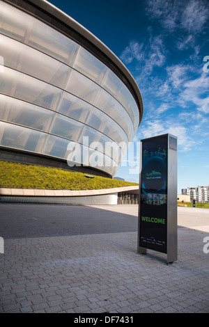 Der kürzlich fertiggestellte SSE Hydro-Konzerthalle am Ufer des Flusses Clyde, Glasgow. Stockfoto
