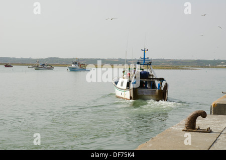 Europa, Spanien, Huelva Isla Cristina, Boot, Fishman, Landschaft, Meer. Stockfoto