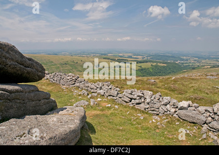 Irishmans Wand Belstone gemeinsamen, Dartmoor, nordöstlich suchen Stockfoto