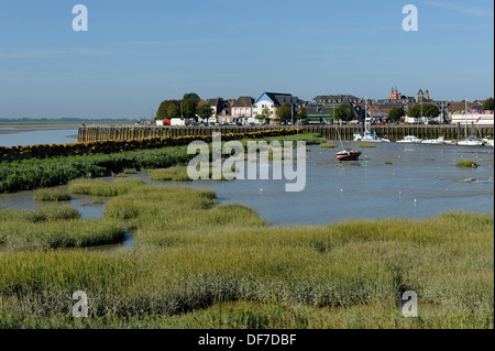 Hafen in Le Crotoy an der Mündung des Flusses Somme, Le Crotoy, Département Somme Picardie, Frankreich Stockfoto