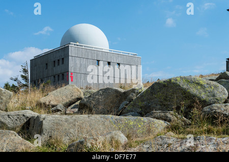 Bocken House Informationszentrum auf dem Gipfel Plateau von Mt Brocken, Brocken, Wernigerode, Sachsen-Anhalt, Deutschland Stockfoto