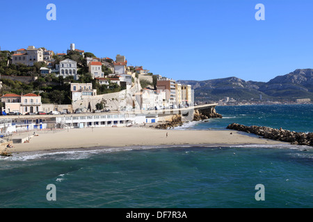 Der Strand von "Prophète" in Marseille. Stockfoto