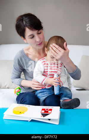 FIEBER BEI KINDERN Stockfoto