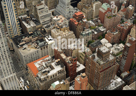 Ein Blick vom Empire State Building in Manhattan ist in New York City, USA, 2. Oktober 2013 abgebildet. Foto: Reinhard Kaufhold Stockfoto