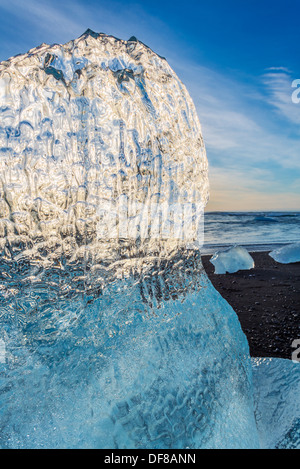 Eis-Formationen vom Jökulsárlón Glacial Lagune, Breidamerkurjokull Gletscher, Vatnajökull-Eiskappe, Island Stockfoto