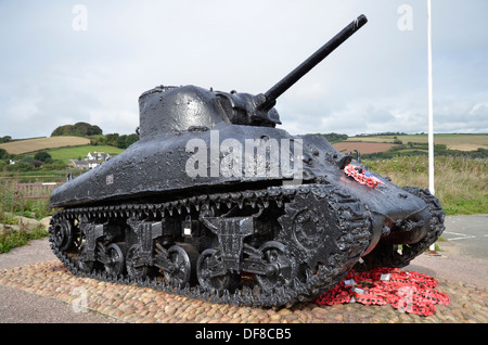 Ein Denkmal bei Torcross in Devon, England, für 749 US-Soldaten während der Operation Neptune im zweiten Weltkrieg verloren. Stockfoto