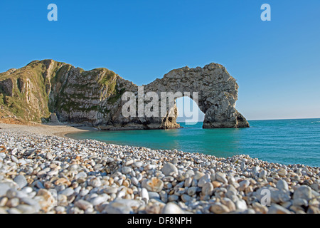 Durdle Door, Durdle Dor, in der Nähe von Lulworth in Dorset, England, Vereinigtes Königreich (Jurassic Coast) Stockfoto