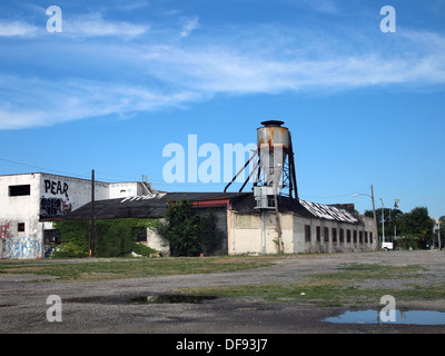 Verlassener Gebäude entlang Woodward Avenue, Detroit, Michigan, USA Stockfoto