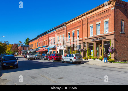 Straße im Zentrum von Ellicottville in Western New York State Stockfoto