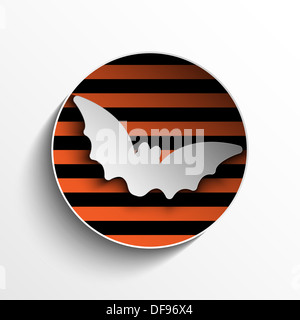 Halloween Fledermaus Kreis Frame Schaltfläche "Kürbis" Vektor Stockfoto