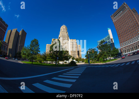 Art-Deco-Stil Rathaus Gebäude abgeschlossen im Jahr 1931 von Dietel, Wade & Jones auf Niagara Quadrat in Buffalo New York Stockfoto