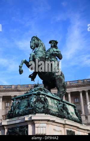 Denkmal für Prinz Eugen auf dem Heldenplatz vor der Hofburg, Wien, Österreich, Europa Stockfoto