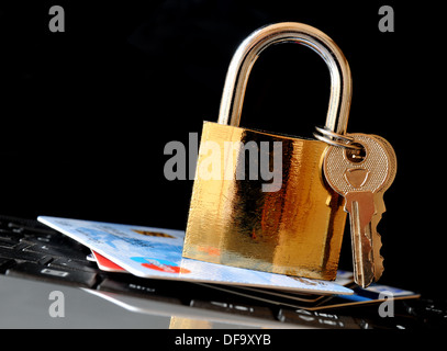 Sichere Zahlung mit Kreditkarte Stockfoto