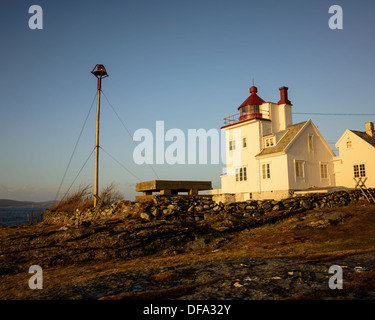 Der Leuchtturm am Tungnes, Rogaland, Norwegen. Stockfoto